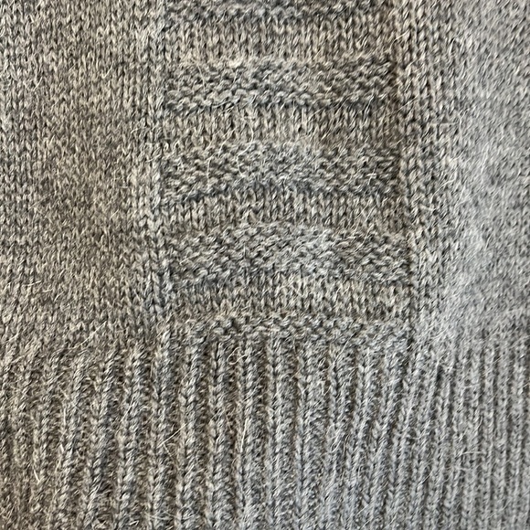 Maryline Made Italy L Gray Wool Mohair Blend Cable Knit Cowl Neck Vest Sweater - Picture 14 of 15